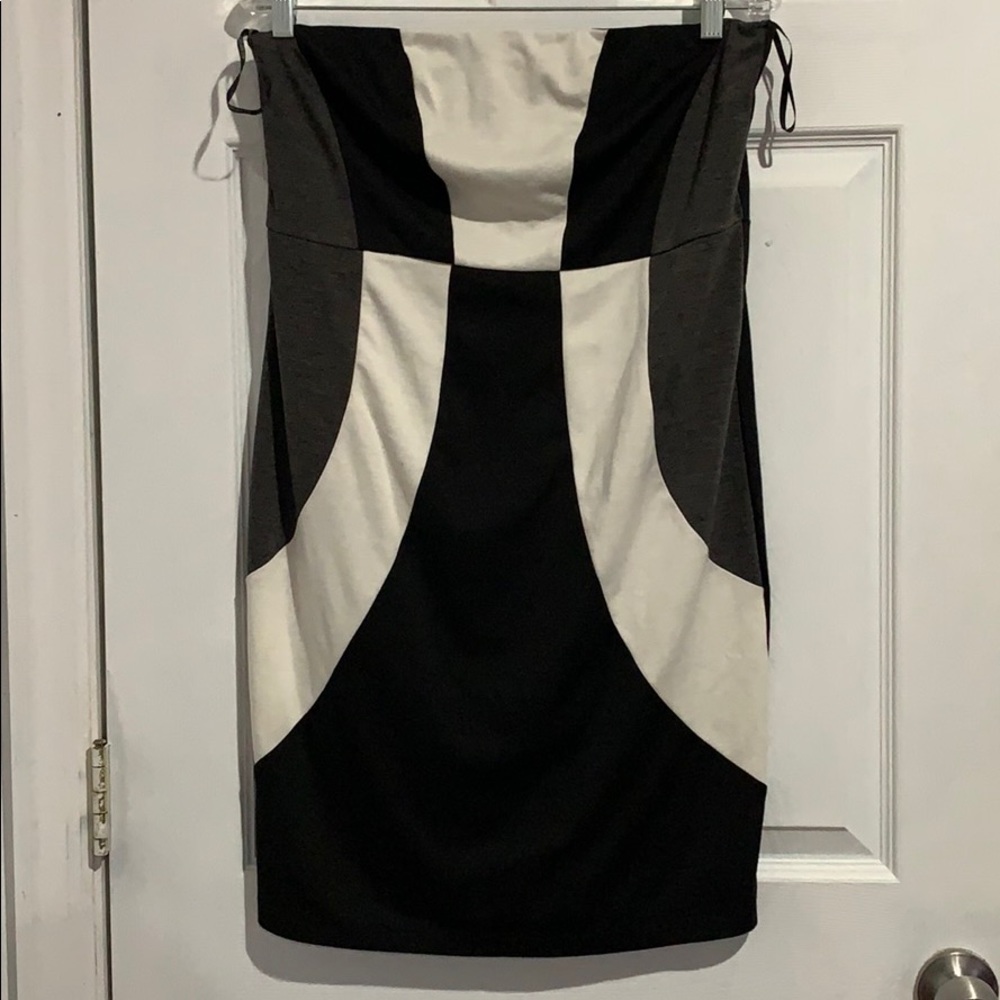 Colorblock bodycon plus size strapless dress NWOT